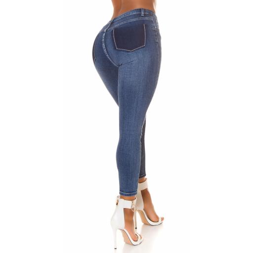 Jeans Skinny de cintura alta azul [4]