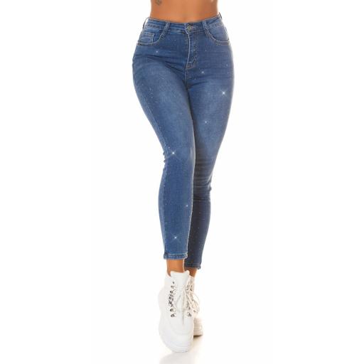 Jeans skinny de cintura alta con brillo [4]
