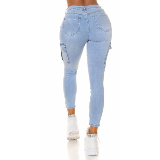Jeans skinny estilo cargo cintura alta [3]
