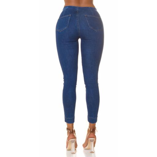 Jeans skinny y bolsillos delanteros azul [1]