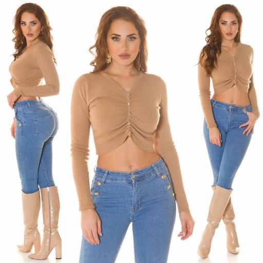 Jersey Crop Capuchino Chic