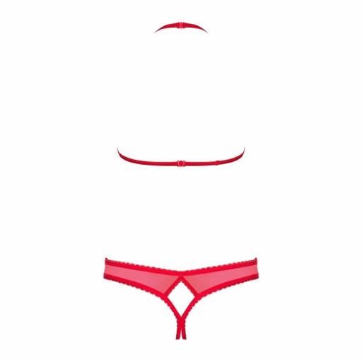 Juego seducción abierto de 2 piezas rojo [5]