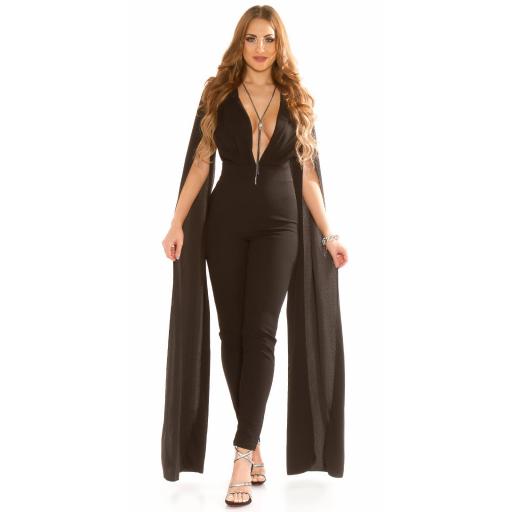 Jumpsuit V cut mangas XL negro [11]