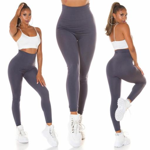 Leggings cintura alta sin costura gris