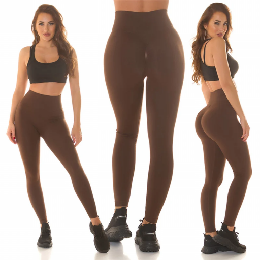 Leggings marrón cintura alta fitness  [0]