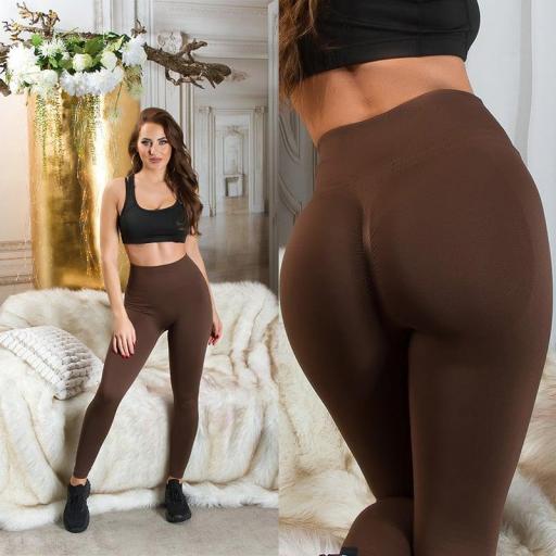 Leggings marrón cintura alta fitness  [14]