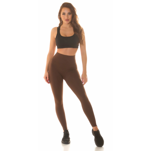 Leggings marrón cintura alta fitness  [5]