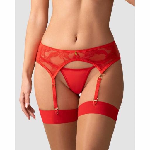 Liguero de encaje irresistible rojo [3]