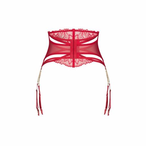Liguero Rojo de Encaje y Malla sensual [2]