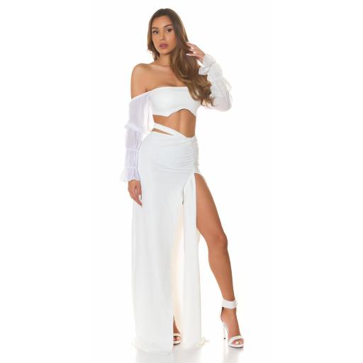 Maxi falda en color blanco [7]