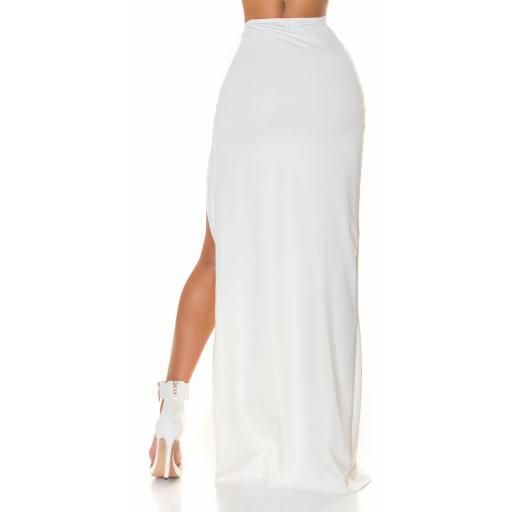 Maxi falda en color blanco [1]