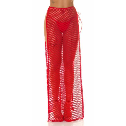 Maxi falda rojo de red cover up [5]