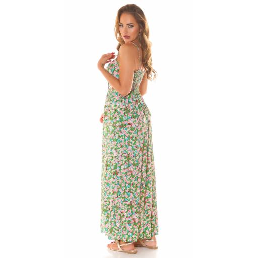 Maxi vestido con estampado floral verde [3]