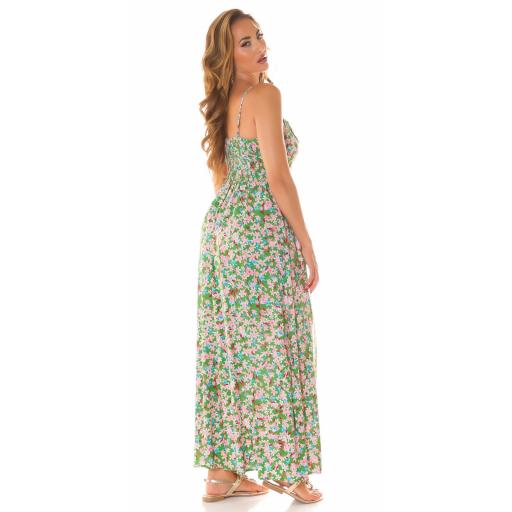 Maxi vestido con estampado floral verde [1]