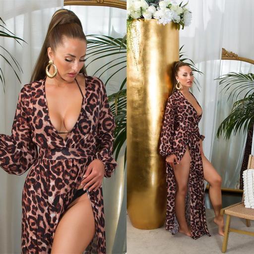 Maxivestido transparente en leopardo [8]