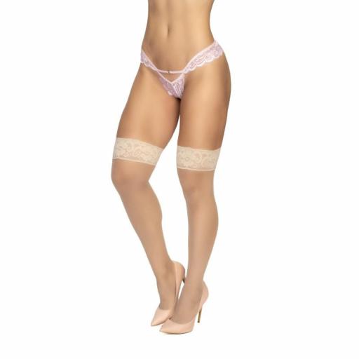 Medias Nude Elegantes y encaje floral [0]