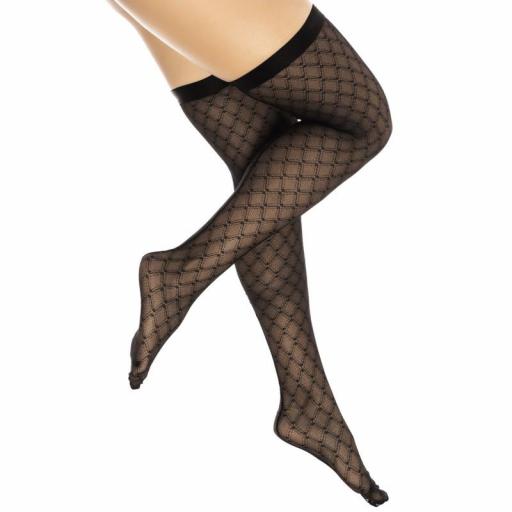 Medias Rejilla Negras Geométricas [0]