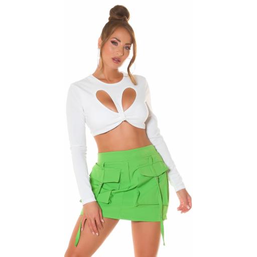Minifalda de verano verde con bolsillos [3]
