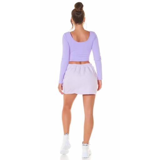 Minifalda estilo cargo lila cintura alta [6]
