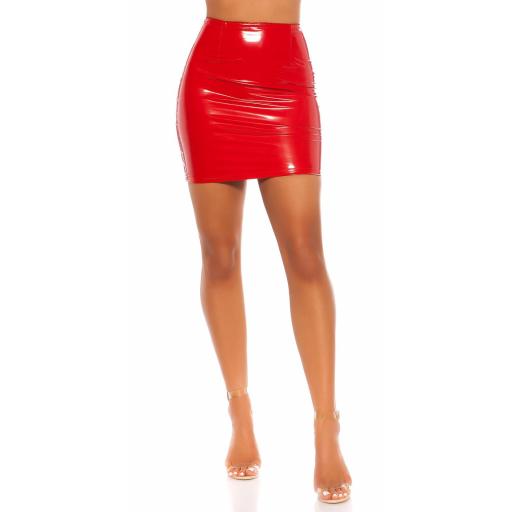 Minifalda latex rojo [1]