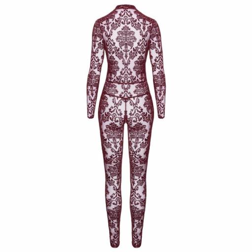 Mono de Tul elegante Flocado Burdeos  [6]