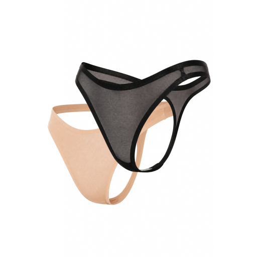 Pack 2 Tangas invisibles Negro & Nude [7]
