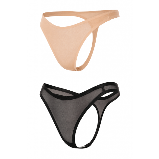 Pack 2 Tangas invisibles Negro & Nude [8]