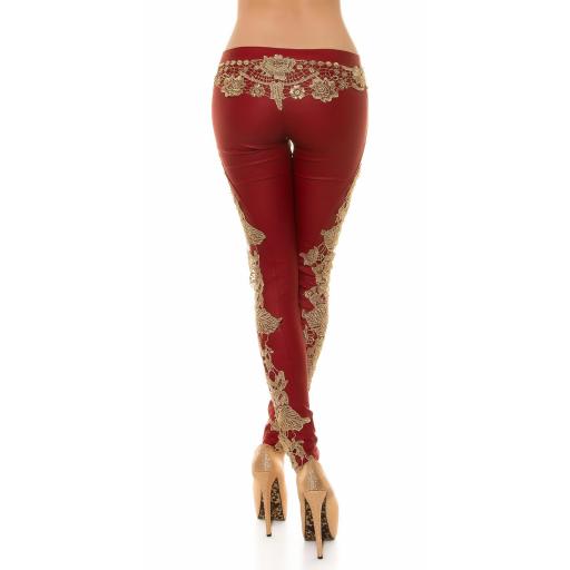 Pantalón ajustado cuero con encaje [6]