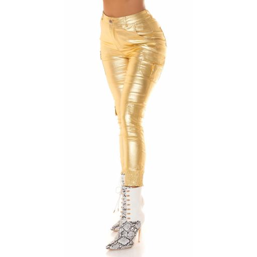 Pantalón cargo aspecto metalizado Oro [3]