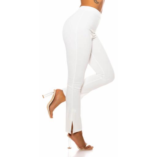 Pantalón de moda con cintura alta blanco [2]
