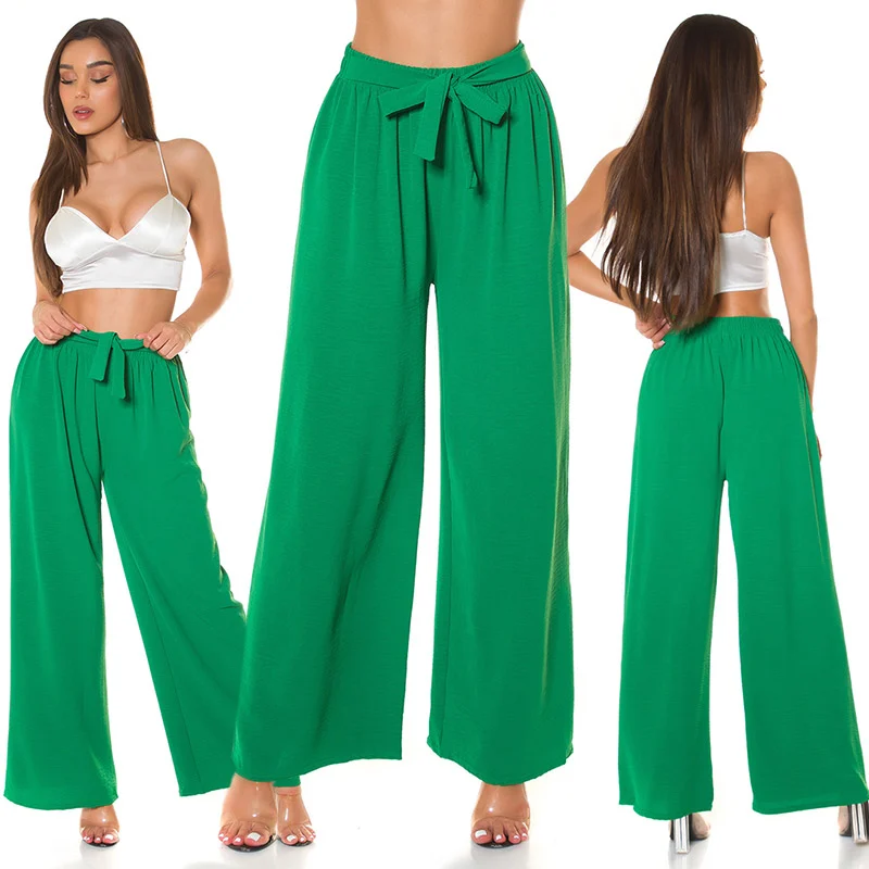 Comprar Pantalón de tela ligera verde Pantalones ajustados