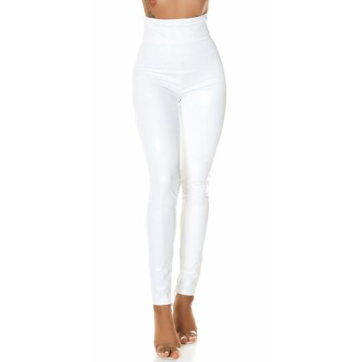 Pantalón Latex cintura alta Blanco [4]