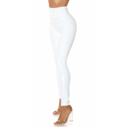 Pantalón Latex cintura alta Blanco [2]