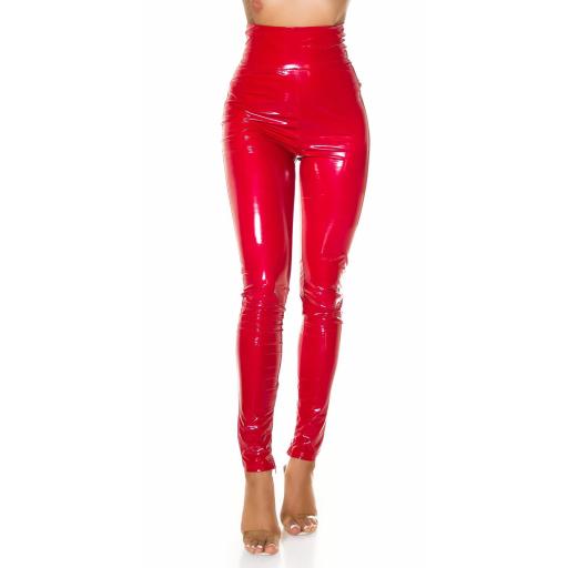Pantalón Latex cintura alta Rojo [2]