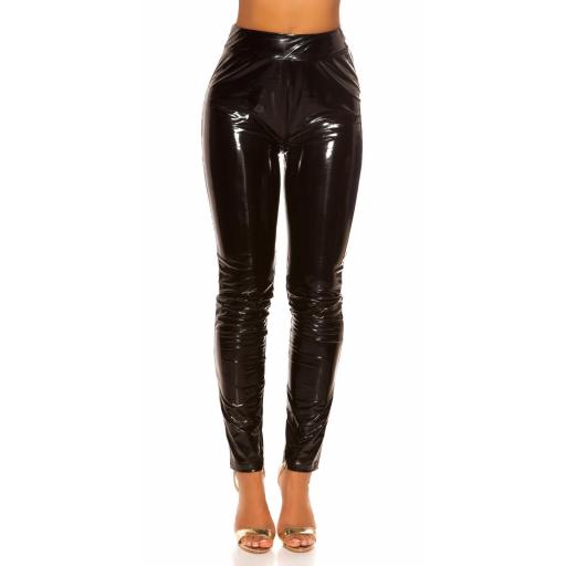 Pantalón negro latex ajustado cremallera  [8]