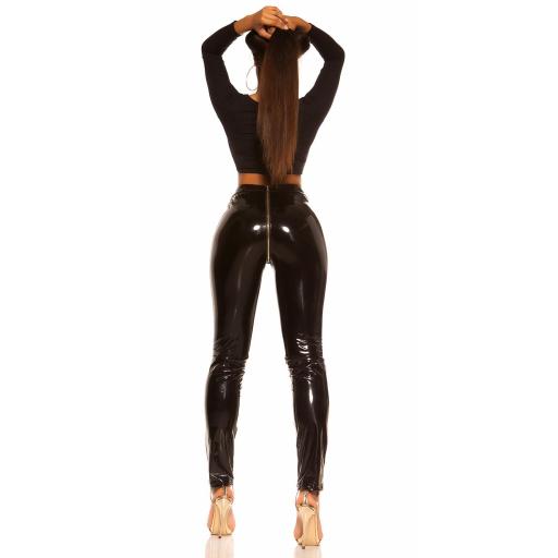 Pantalón negro latex ajustado cremallera  [11]