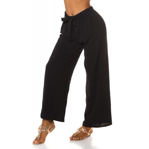 Pantalón Moda verano acampanado Negro [7]