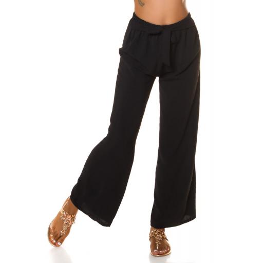 Pantalón Moda verano acampanado Negro [6]