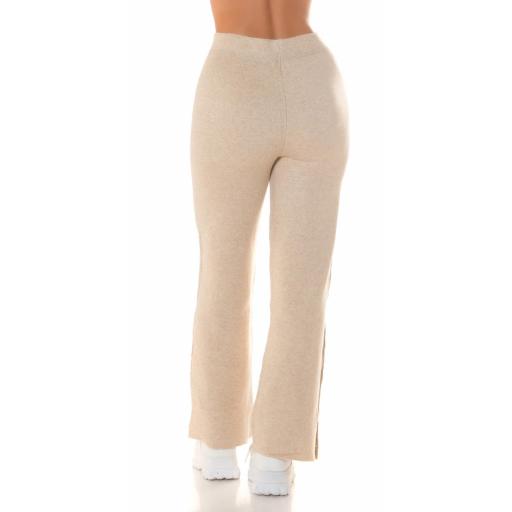 Pantalones acampanados casual beige [2]