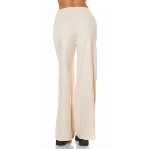 Pantalones acampanados casual Beige [1]