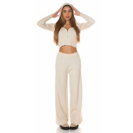 Pantalones acampanados casual Beige [8]