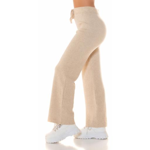 Pantalones acampanados casual beige [3]