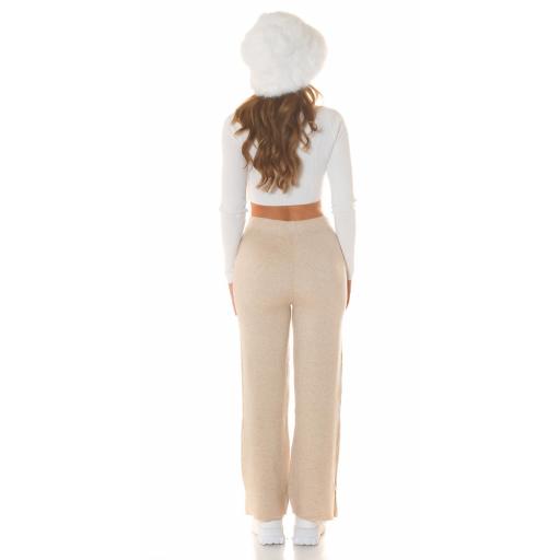 Pantalones acampanados casual beige [9]