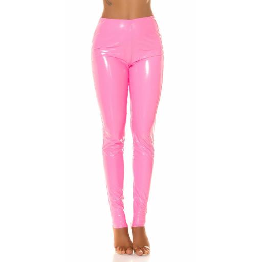 Pantalones ajustados látex rosa barbie [1]