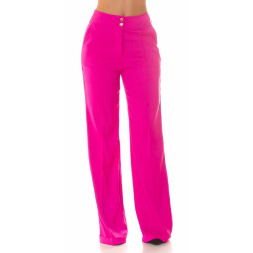 Pantalones de cintura alta en rosa  [2]
