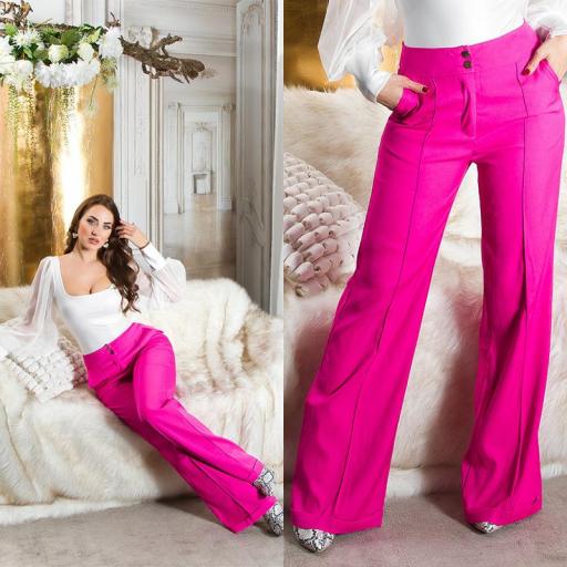 Pantalones de cintura alta en rosa  [14]