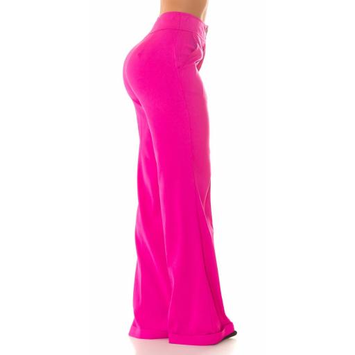 Pantalones de cintura alta en rosa  [3]