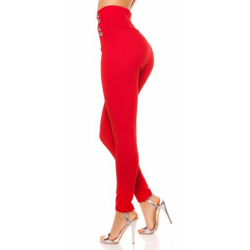 Pantalones de cintura alta Rojo [7]