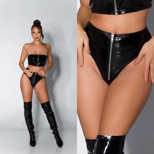 Sexy short efecto latex negro [15]