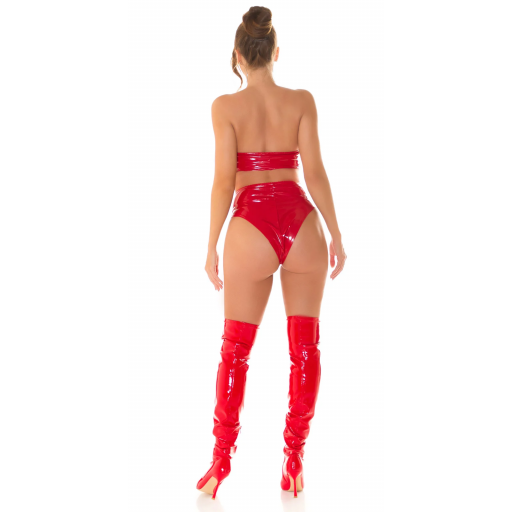 Sexy short efecto latex rojo [11]